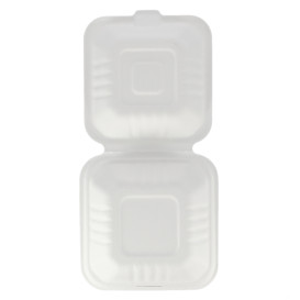 Boîte à Hamburger Canne à Sucre Blanc 152x153x77mm (500 Utés)