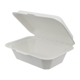 Boîte Bio en Canne à Sucre Blanc 136x182x64mm (50 Unités)