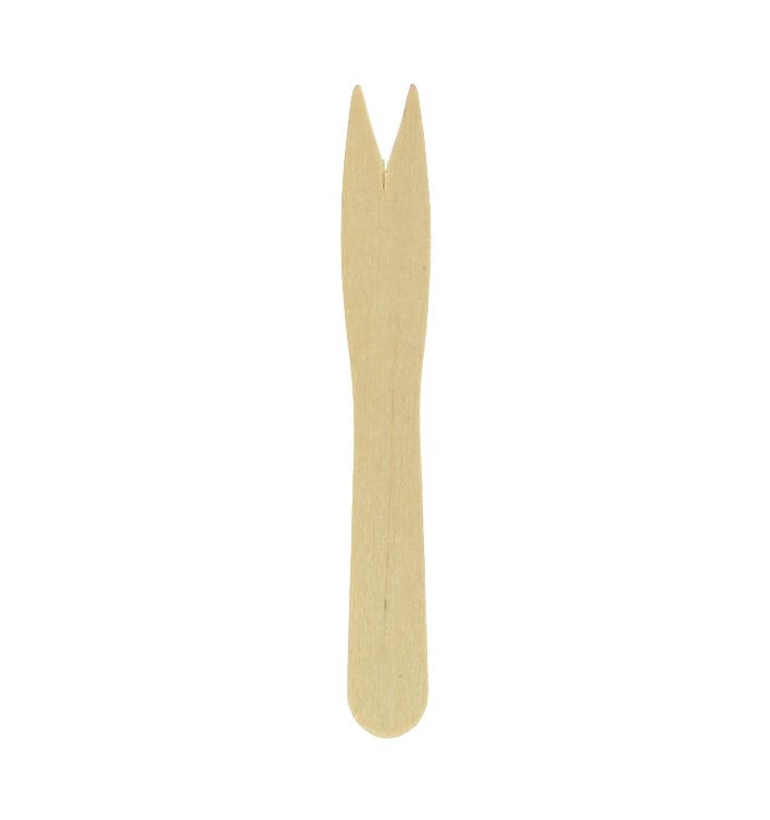 Mini Fourchette en bois Natural 8,5cm (1000 Unités) Mini Fourchette en bois Natural 8,5cm (1000 Unités)