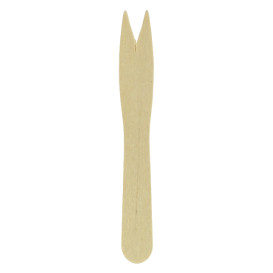 Mini Fourchette en bois Natural 8,5cm (6.000 Unités)