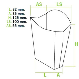 Etui à Frites Kraft Moyen 8,2x3,5x12,5cm (500 Unités)