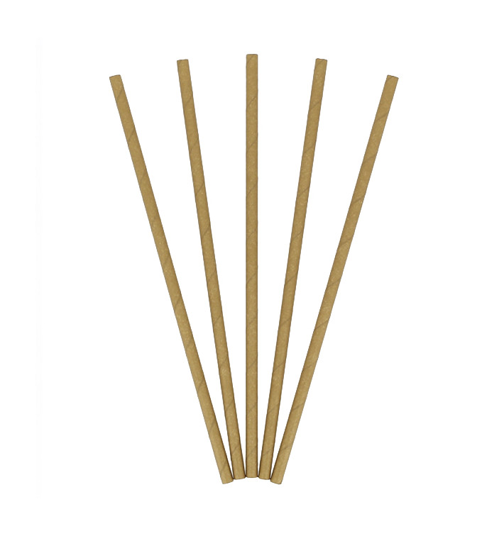 Paille Droite Papier Kraft Ø6mm 21cm (3.000 Unités) Paille Droite Papier Kraft Ø6mm 21cm (3.000 Unités)
