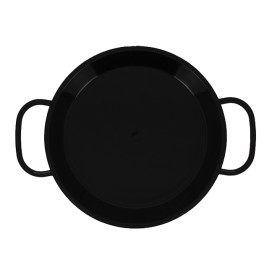 Mini Paella Dégustation Plastique PP Noir 15cm (6 Utés)