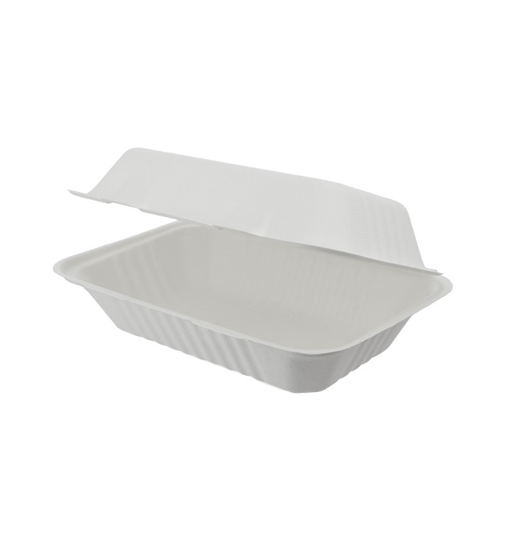Boîte Bio en Canne à Sucre Blanc 150x220x50mm (300 Utés) Boîte Bio en Canne à Sucre Blanc 150x220x50mm (300 Utés)