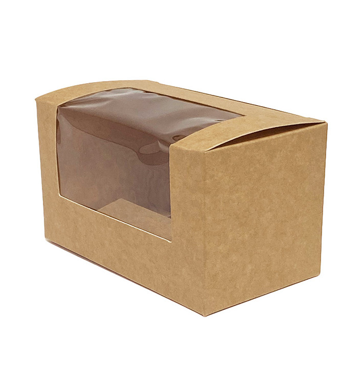 Boîte en carton kraft avec fenêtre 125x70x70mm (500 Utés) Boîte en carton kraft avec fenêtre 125x70x70mm (500 Utés)