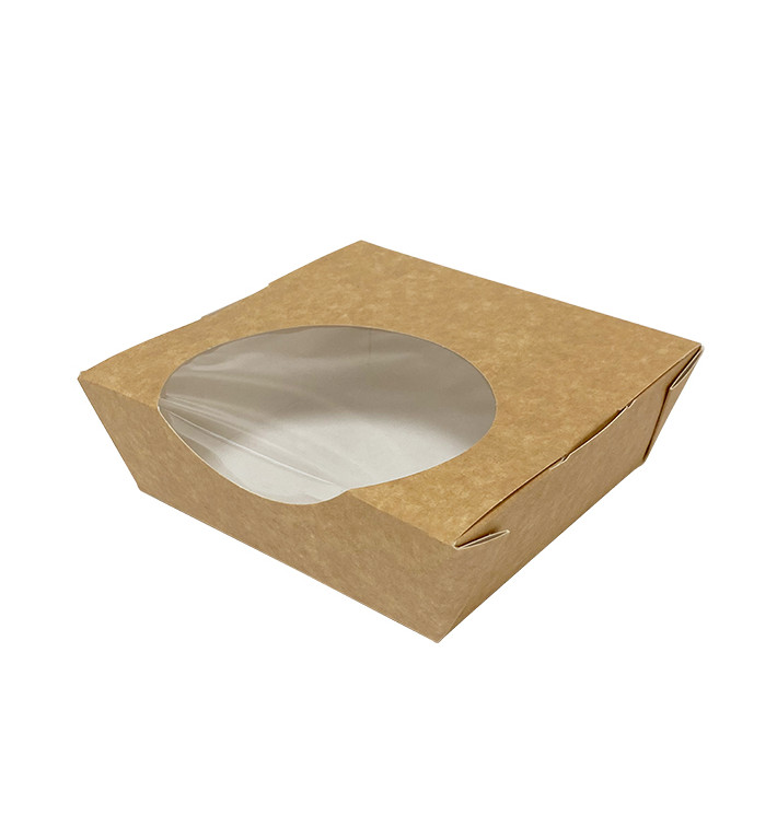 Bol à salade en carton kraft avec fenêtre 500ml (250 Utés) Bol à salade en carton kraft avec fenêtre 500ml (250 Utés)