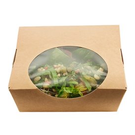 Bol à salade en carton kraft avec fenêtre 500ml (250 Utés)