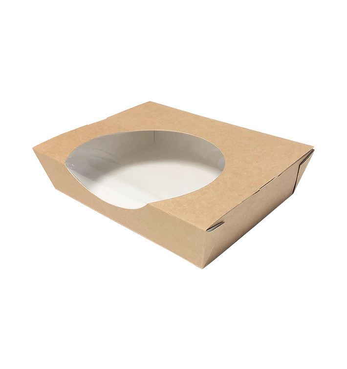 Bol à salade en carton kraft avec fenêtre 750ml (250 Utés) Bol à salade en carton kraft avec fenêtre 750ml (250 Utés)