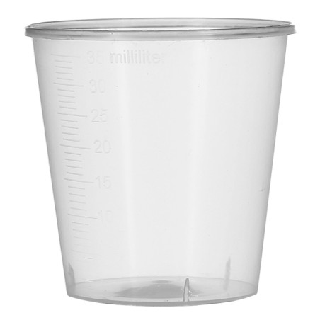Gobelet Plastique Gradué PP Transp. 35 ml (50 Unités)