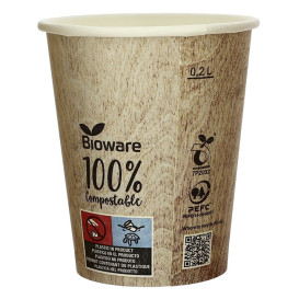 Gobelet Carton PLA BioWare 9Oz/280ml Ø8,0cm (1.000 Utés)