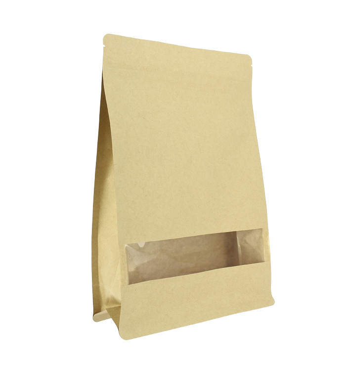 Sac StandUp Kraft avec fermeture et fenêtre 20+8x30cm (500 Utés) Sac StandUp Kraft avec fermeture et fenêtre 20+8x30cm (500 Utés)
