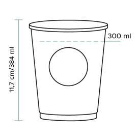 Gobelet Carton PLA BioWare 12Oz/384ml Ø8,0cm (55 Unités)