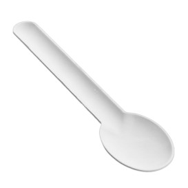 Cuillère en Canne à Sucre Blanc 16cm (50 Utés)