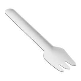 Fourchette en Canne à Sucre Blanc 16cm (50 Utés)