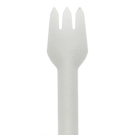 Fourchette en Canne à Sucre Blanc 16cm (50 Utés)