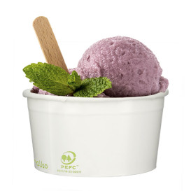 Pot à glace en Carton Ecologique 100ml (65 Unités)