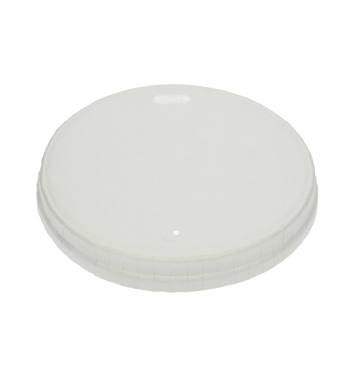 Couvercle de voyage avec trou pour papier blanc Ø8cm (100 Utés) Couvercle de voyage avec trou pour papier blanc Ø8cm (100 Utés)