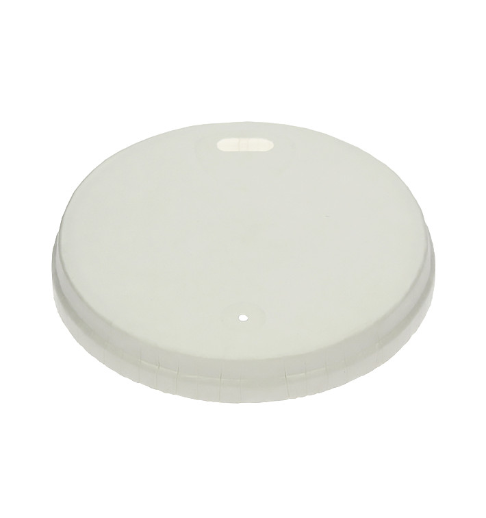 Couvercle de voyage avec trou pour papier blanc Ø8cm (100 Utés) Couvercle de voyage avec trou pour papier blanc Ø8cm (100 Utés)