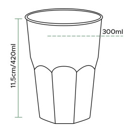 Verre Plastique "Frost" Vert citron PP 420ml (420 Unités)