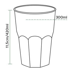 Verre Plastique "Frost" Vert citron PP 420ml (20 Unités)