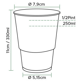 Gobelet Plastique PP Transp. 330ml Ø7,9cm (50 Utés)