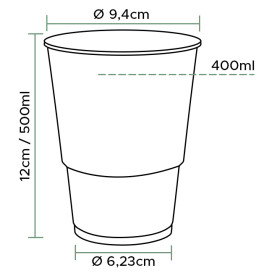 Gobelet Plastique PP Transp. 500ml Ø9,4cm (50 Utés)