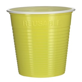 Gobelet Plastique PS Bicolore Jaune 230ml (30 Utés)