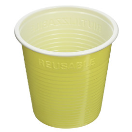 Gobelet Économique Réutilisable PS Bicolore Jaune 230ml (30 Utés)