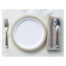 Assiette en Bagasse Biodégradable Blanc Ø22,5cm (120 Utés)
