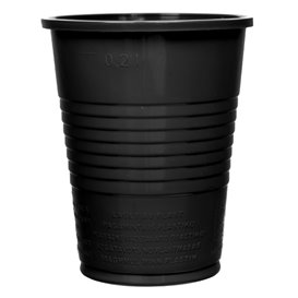 Gobelet Plastique PS Noir 200ml Ø7cm (50 Utés)