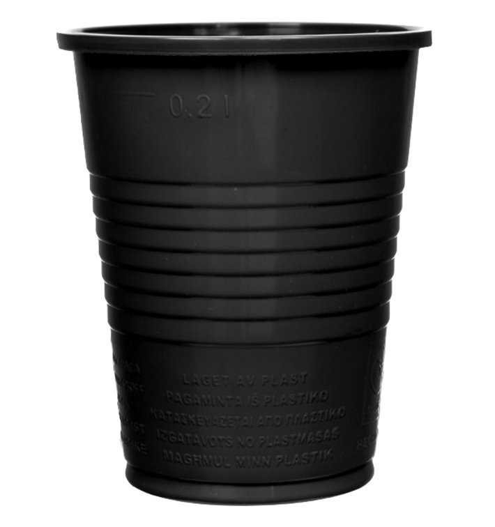 Gobelet Plastique PS Noir 200ml Ø7cm (50 Utés) Gobelet Plastique PS Noir 200ml Ø7cm (50 Utés)