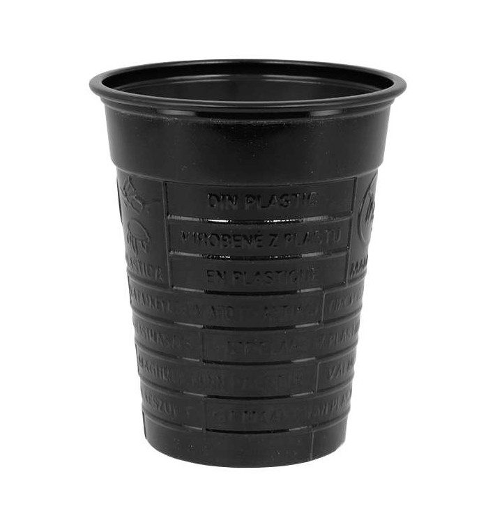 Gobelet Plastique PS Noir 200ml Ø7cm (50 Utés)