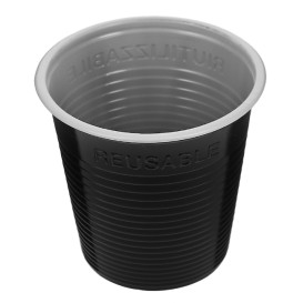 Gobelet Réutilisable PS Bicolore Noir 230ml (30 Utés)