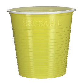 Gobelet Réutilisable PS Bicolore Jaune 160ml (30 Utés)