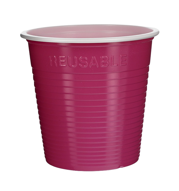 Gobelet Réutilisable PS Bicolore Fuchsia 160ml (30 Utés) Gobelet Réutilisable PS Bicolore Fuchsia 160ml (30 Utés)