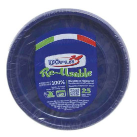 Assiette Plate Réutilisable Economique PS Bleu foncé foncé Ø17cm (25 Utés)