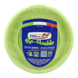 Assiette Creuse Réutilisable Economique PS Vert Citron Ø20,5cm (150 Utés)