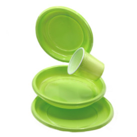 Assiette Creuse Réutilisable Economique PS Vert Citron Ø20,5cm (150 Utés)