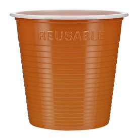 Gobelet Économique Réutilisable PS Bicolore Orange 230ml (30 Utés)