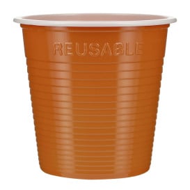 Gobelet Économique Réutilisable PS Bicolore Orange 230ml (30 Utés)