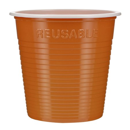 Gobelet Économique Réutilisable PS Bicolore Orange 230ml (30 Utés)