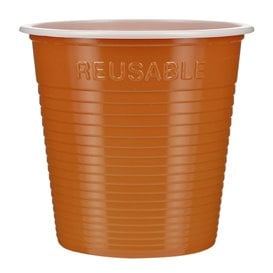 Gobelet Économique Réutilisable PS Bicolore Orange 160ml (30 Utés)