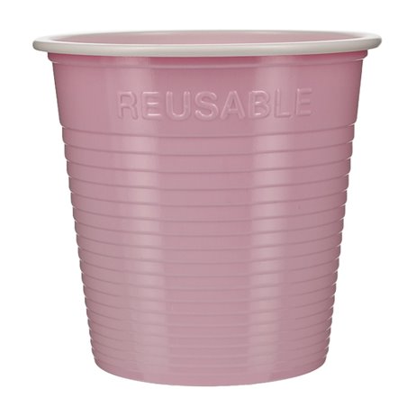 Gobelet Économique Réutilisable PS Bicolore Rose 230ml (420 Utés)