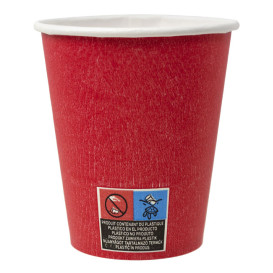Gobelet en Carton sans Plastique 9 Oz/250ml "Colors" Rouge Ø8,0cm (20 Utés)