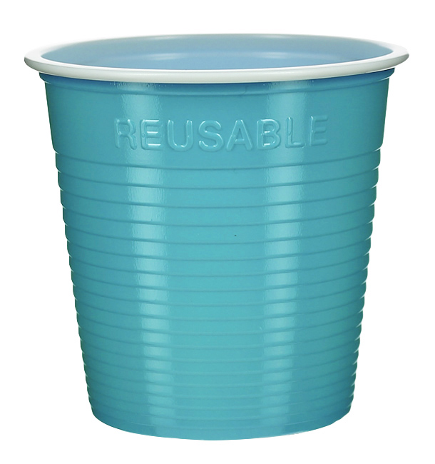 Gobelet Économique Réutilisable PS Bicolore Turquoise 230ml (420 Utés)