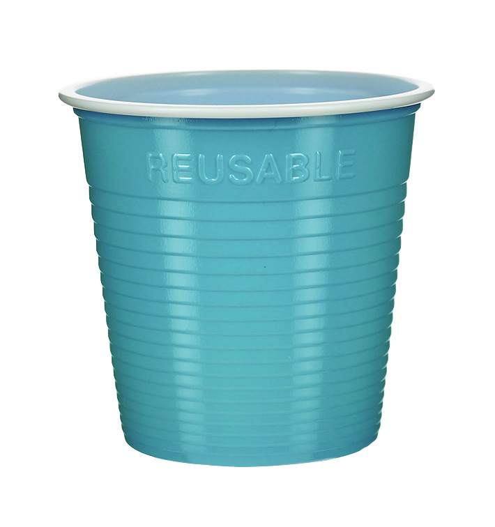 Gobelet Économique Réutilisable PS Bicolore Turquoise 230ml (420 Utés) Gobelet Économique Réutilisable PS Bicolore Turquoise 230ml (420 Utés)