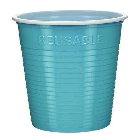 Gobelet Économique Réutilisable PS Bicolore Turquoise 230ml (420 Utés)