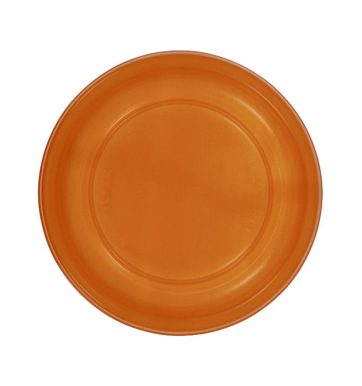 Assiette Plate Réutilisable Economique PS Orange Ø22cm (200 Utés) Assiette Plate Réutilisable Economique PS Orange Ø22cm (200 Utés)