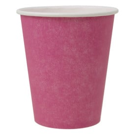 Gobelet en Carton sans Plastique 9 Oz/250ml "Colors" Rose Ø8,0cm (20 Utés)