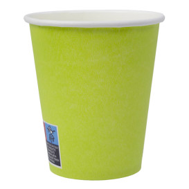 Gobelet en Carton sans Plastique 9 Oz/250ml "Colors" Vert Ø8,0cm (300 Utés)